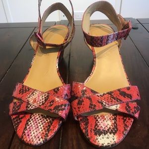 Nine West ankle strap animal print sandals